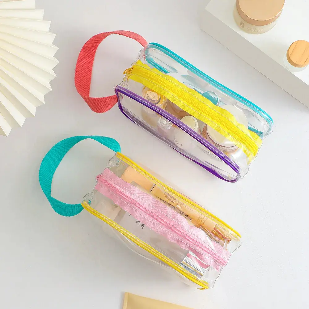 PVC Transparent Waterproof Makeup Bag For Women Cosmetic Bag Cases Big Capacity Toiletry Bag Summer Beach bag