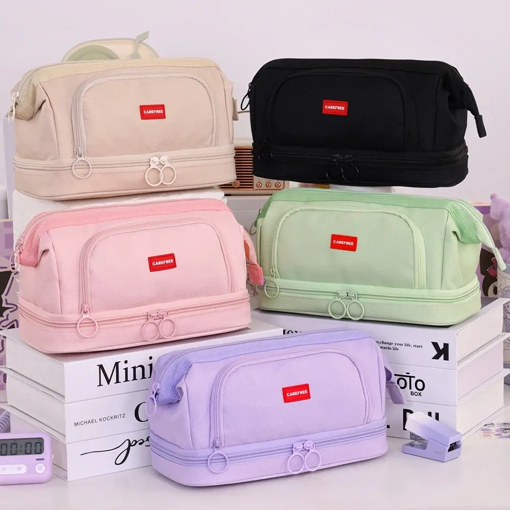 Pencil Case Large Capacity Pencil Pouch Handheld Pen Bag Cosmetic Portable Gift for Office School Teen Girl Boy Men Women Adult