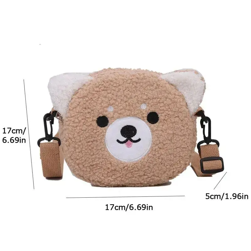 Women Plush Bag Japanese Kawaii Cartoon Shoulder Bag Female Crossbody Bag Faux Fur Handbag Small Phone Purses Fluffy Shopper Bag
