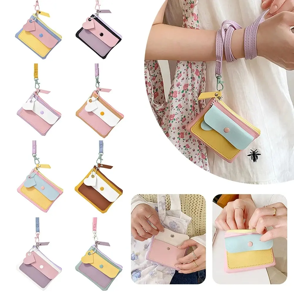 Cute Girl's Little Wallet Small Lightweight Present Macaron Colored Wallet Key Holder Organiser Purse For Girl Handbag Pendant