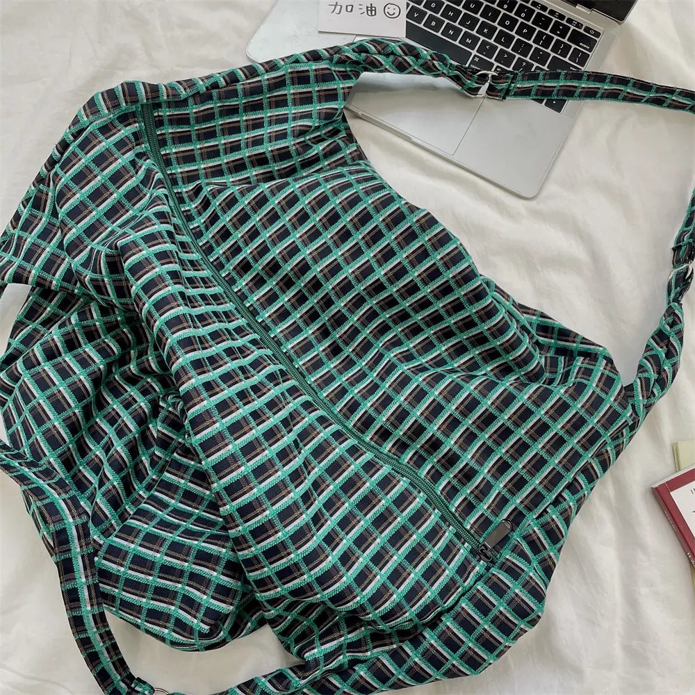 Colorful Plaid Shoulder Bags for Women Large Capacity Portable Ladies Tote Underarm Bag Travel Outdoor Female Casual Handbags