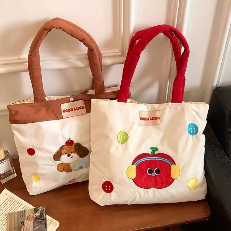Kawaii Cartoon Dog Rabbit Shopping Bags Handbag for Women Shopper Cute Apple Tote Bag Designer Bag Japanese Style Small Shoulder