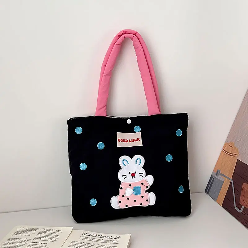 Kawaii Cartoon Dog Rabbit Shopping Bags Handbag for Women Shopper Cute Apple Tote Bag Designer Bag Japanese Style Small Shoulder