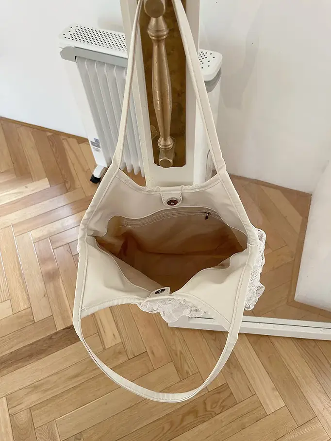 New Summer Casual Vacation Fairy Lace Mesh Tote Bag Underarm Single Shoulder Sling Bag Commuting Women's Handbag Bag
