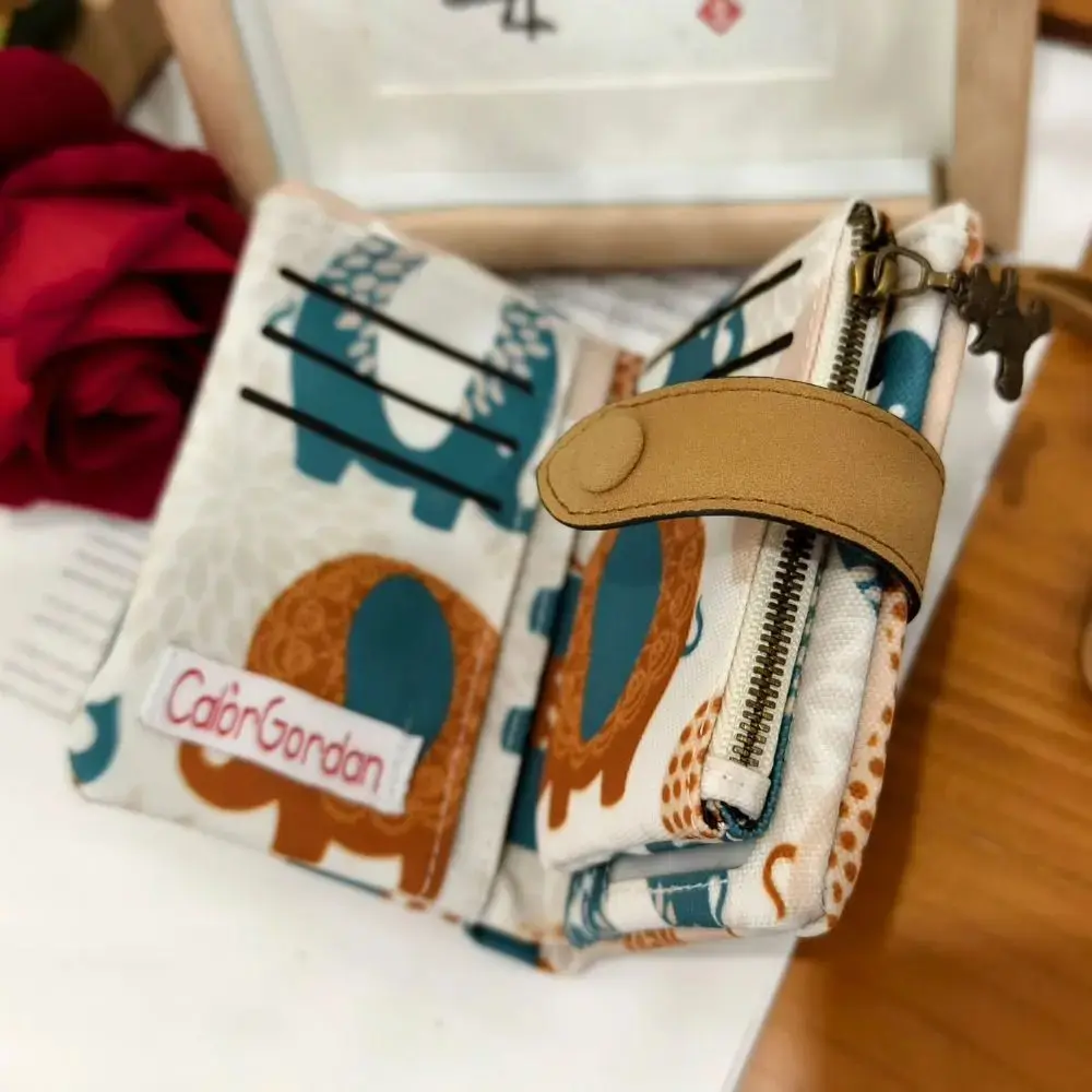 Women Zipper Hasp Cartoon Short Wallet PU Leather Coin Purse Money Bag Frosted Printing ID Card Holder Girl Cute Clutch