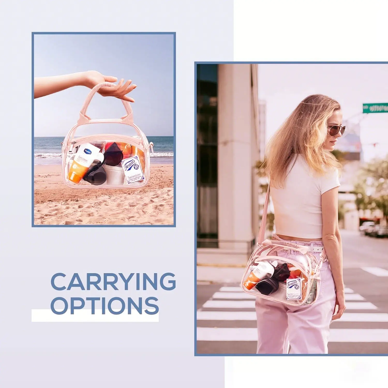 PVC Transparent Shoulder Bag Women Crossbody Bags  Waterproof Jelly Pack Summer Beach Makeup Bag Travel Purse Phone Pouch