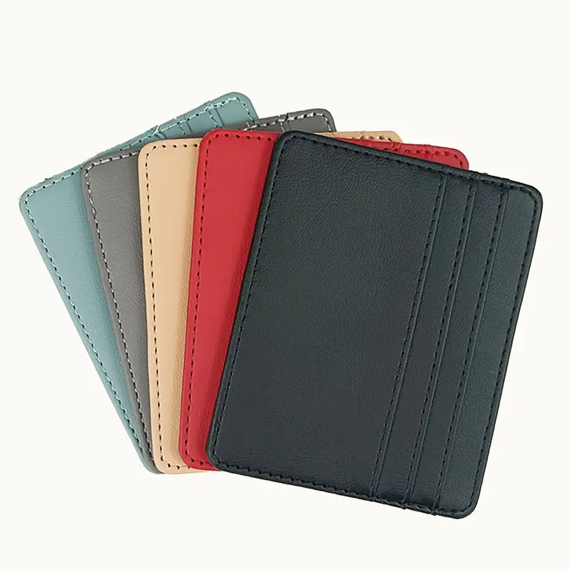 Women Men Pu Leather Business Card Cover Candy Color ID Card Holder Bank Credit Card Box Multi Slot Slim Card Case Wallet Purse