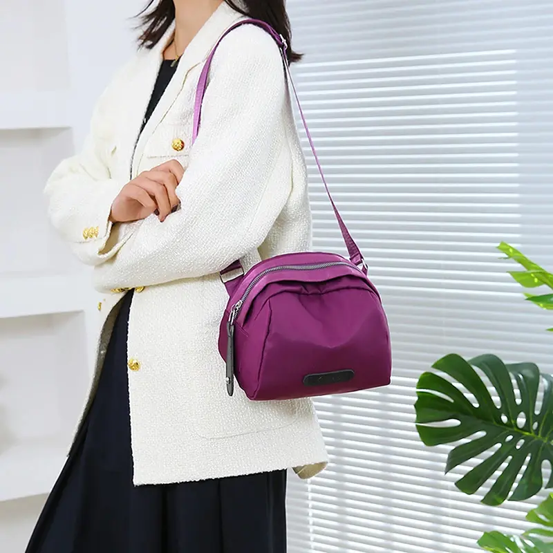 Vento Marea Shell Small Shoulder Bag For Women 2024 New Nylon Wide Strap Crossbody Bag Quality Soft Waterproof Cross Body Purses