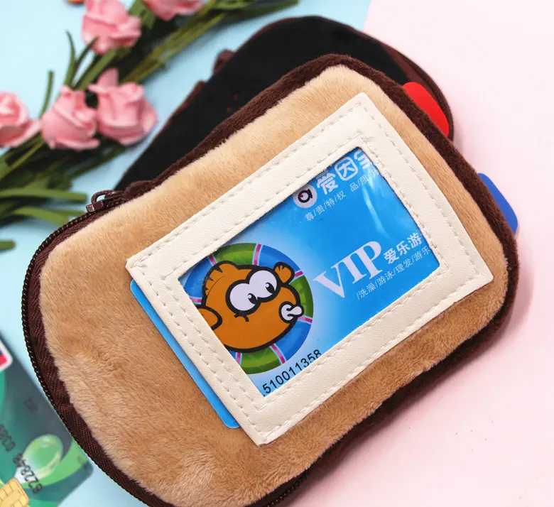 Korean Cartoon Toast Plush Zero Wallet Girl Earphones Sanitary Cotton Sundry Storage Bag Student Cute Small Wallet