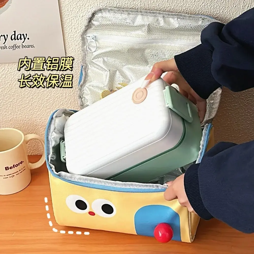 1PC Cute Cottage Makeup Bag Large Capacity Multifunctional Fresh-Keeping Insulated Lunch Box Bag Handbag Beauty Cosmetic Bag