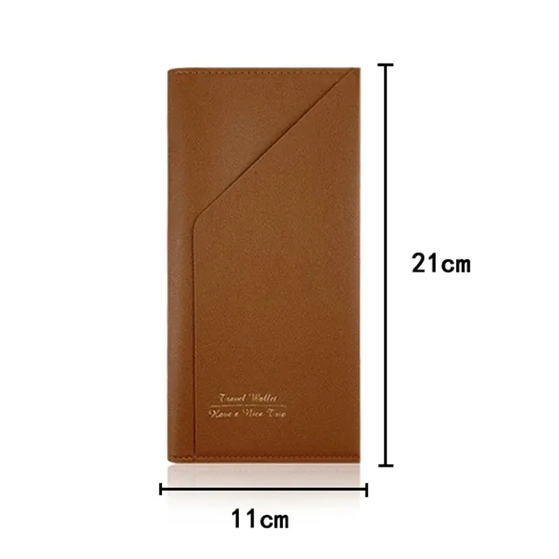 Solid Travel Document Bag Pu Leather Multifunctional Passport Case Ticket Holder Business ID/Credit Card Bags