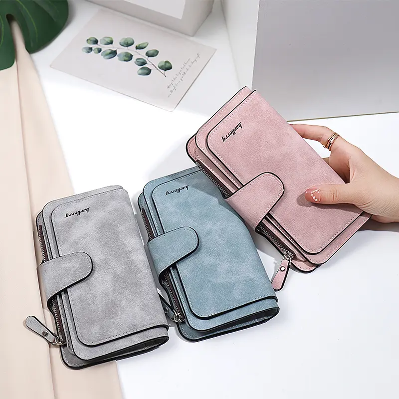 2Pcs Women Wallets Fashion Long PU Leather Top Quality Card Holder Clutch Classic Female Purse  Zipper  Wallet For Women