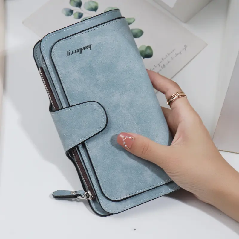 2Pcs Women Wallets Fashion Long PU Leather Top Quality Card Holder Clutch Classic Female Purse  Zipper  Wallet For Women