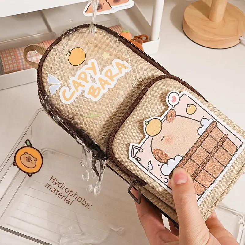High Aesthetic Ins Niche Stationery Box Astronaut Panda Large Capacity Student Pencil Bag Durable Dirt-resistant Pencil Pouch