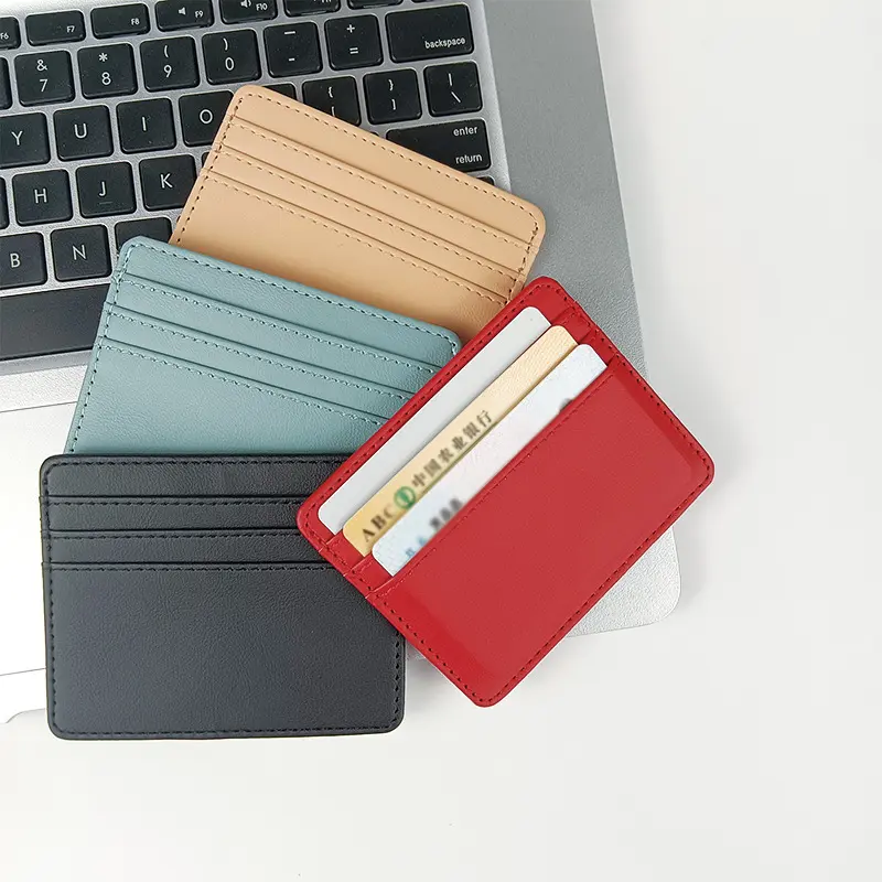 5PCS Man Purses Ultra Thin Mini Business Bank Credit Card Holder Wallet Simple Black Women Small Coin Cards Cover Pouch Case Bag