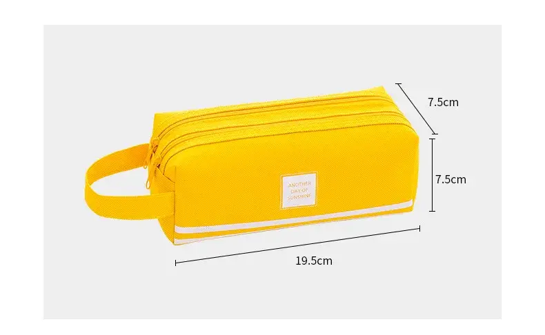 Cute Stripe Pencil Case Bag Makeup Bag for Women Man Kids Zipper Large Solid Color Cosmetic Bag Travel Make Up Organizer Bags