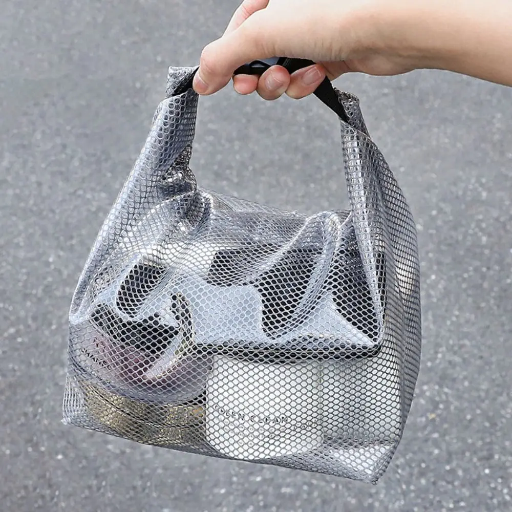 Portable Makeup Cosmetic Storage Bag Swimming Bag Simple Travel Buckle Type Shopping Bag Waterproof Washing Bag