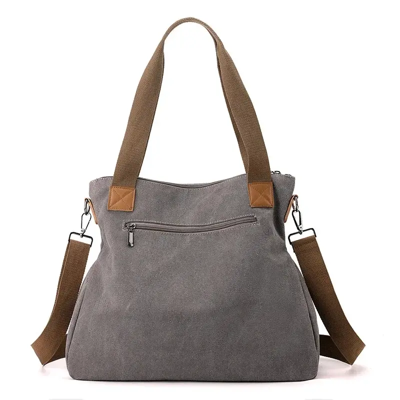 Women's Casual Canvas Tote Bag Hot Sale Of The Season New Style Multi-Functional Single Shoulder Slant Cross Handbag Large Capac