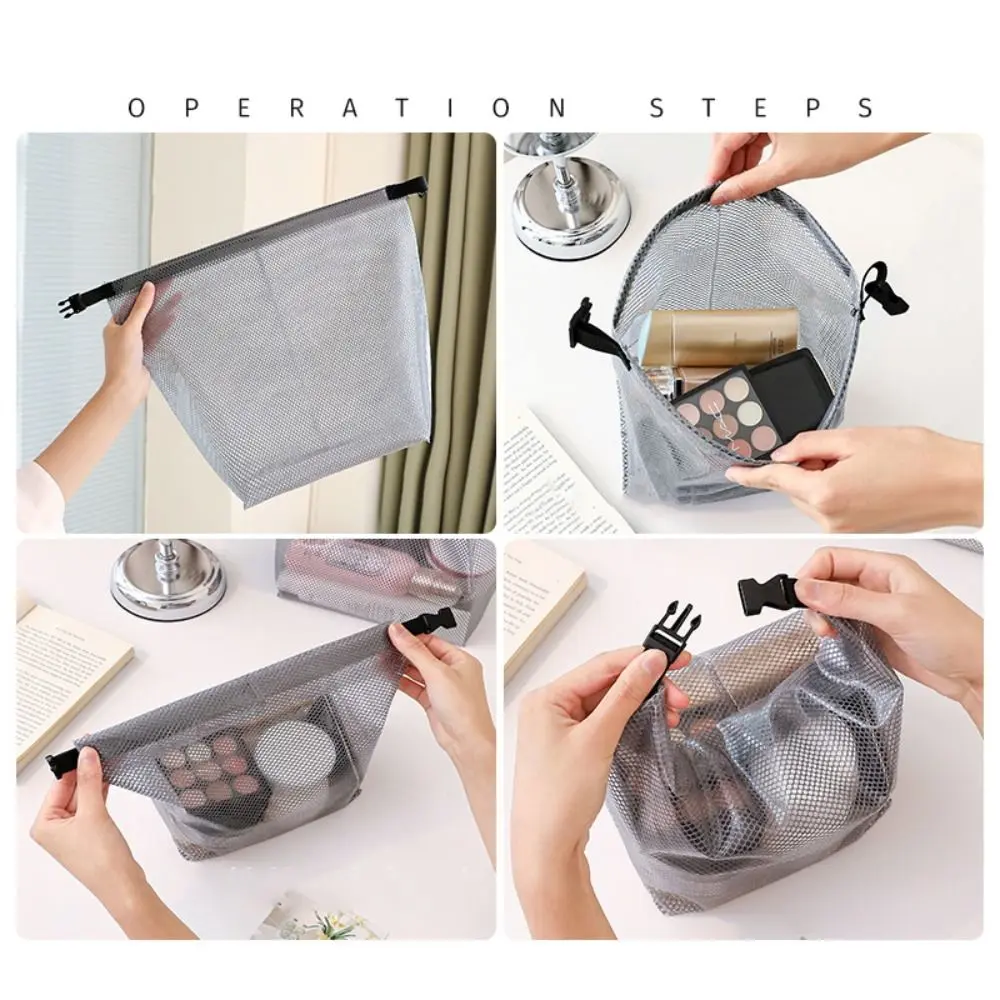 Portable Makeup Cosmetic Storage Bag Swimming Bag Simple Travel Buckle Type Shopping Bag Waterproof Washing Bag