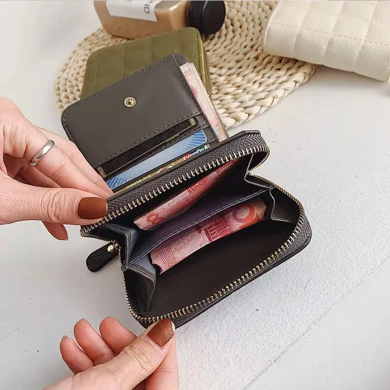 Women Short Wallets PU Leather Female Small Purses Leather Card Holder Wallet Woman Zipper Wallet Coin Purse Money Bag