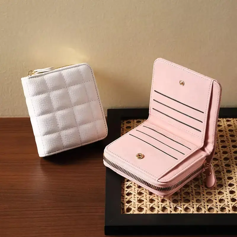 Women Short Wallets PU Leather Female Small Purses Leather Card Holder Wallet Woman Zipper Wallet Coin Purse Money Bag