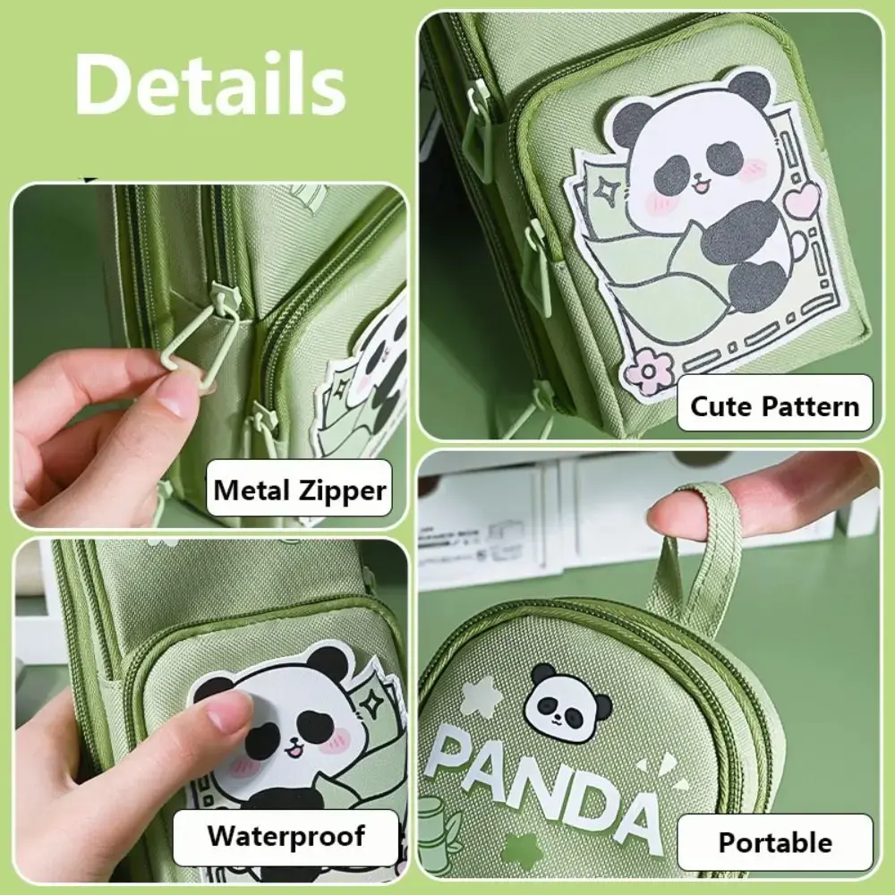 Cute Panda Big Capacity Pencil Case Holder Unique 3D Stand-up Pencil Case Pouch Stationery Organizer Bag for Office School Teens