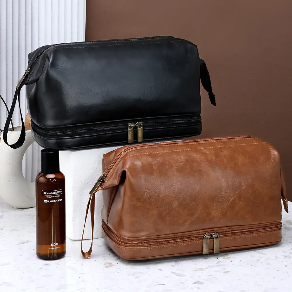 Large Capacity Mens PU Travel Washing Bathroom Shaving Tools Toiletry Bag Business Makeup Pouch Storage Bag Women Cosmetic Bag