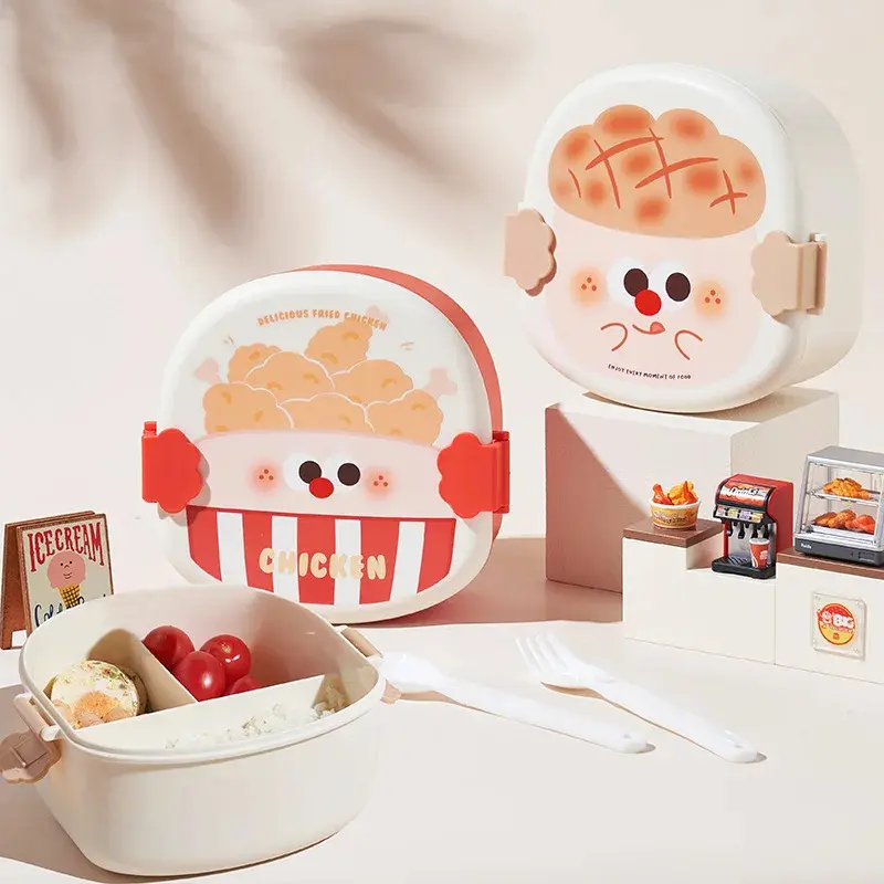Cute Lunch Box For Kids Compartments Lunchbox Children Kid School Outdoor Camping Picnic Food Container Portable