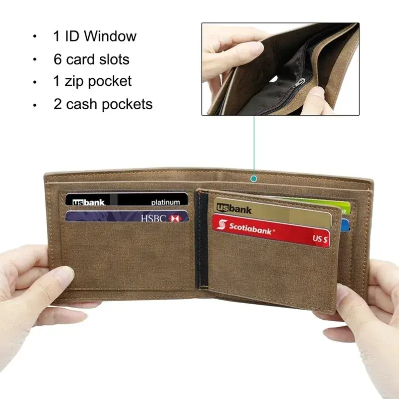 Engraving 2 Pictures & Text Card Holder PU Leather Bifold Wallets Custom Photo Engraved Wallet Gifts for Him Personalized Wallet