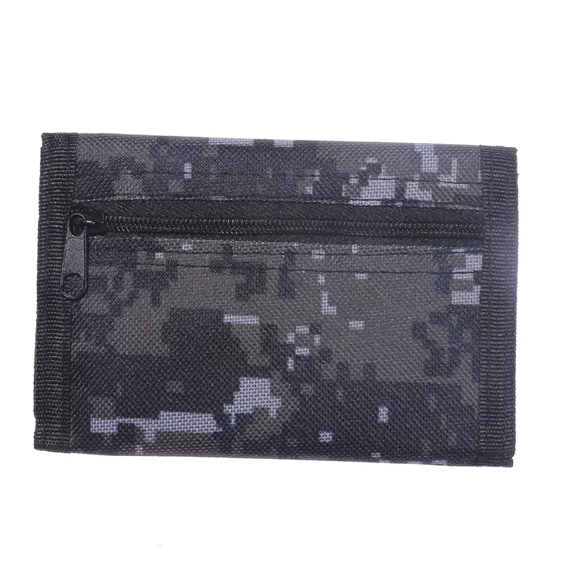 Men Camouflage Wallets Slim Wallet Trifold Sports Wallet Outdoor Canvas Wallets With Zipper Travel Coin Purse Cards Holder Gifts
