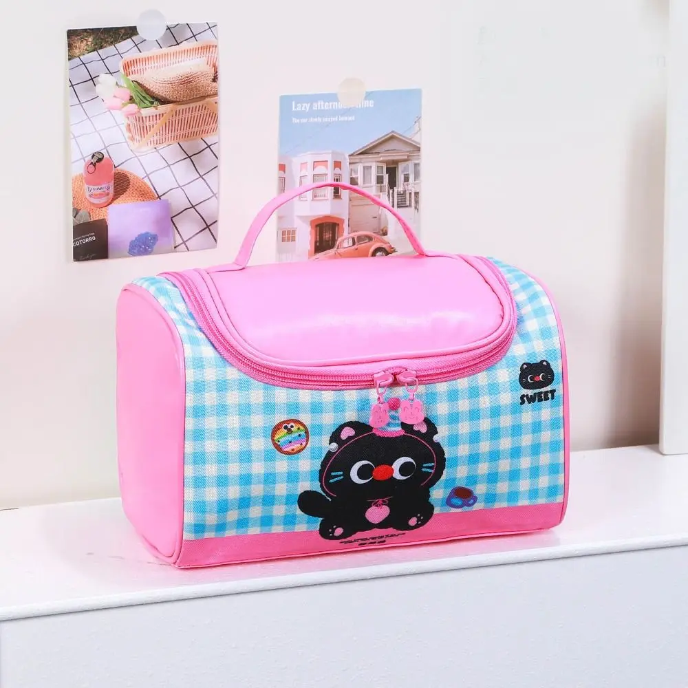 Portable Large Capacity Kitten Makeup Bag Korean Style Cat Handheld Cosmetic Bag Bear Handheld Washing Bag Woman