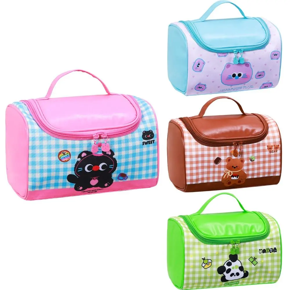 Portable Large Capacity Kitten Makeup Bag Korean Style Cat Handheld Cosmetic Bag Bear Handheld Washing Bag Woman