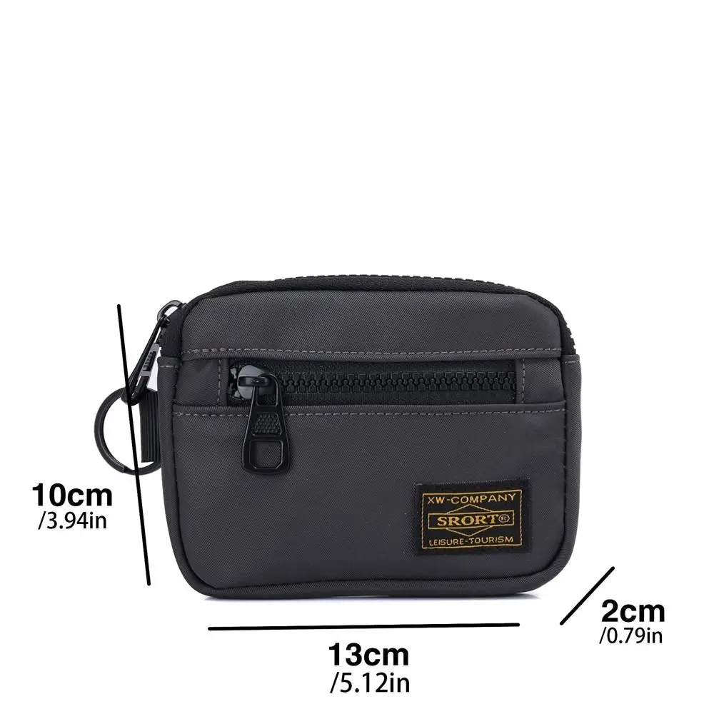 Portable Canvas Coin Purse Card Holder Oxford Cloth Men Wallet Zipper Pouch Lightweight Mini Earbuds Storage Bag Earphone Bag