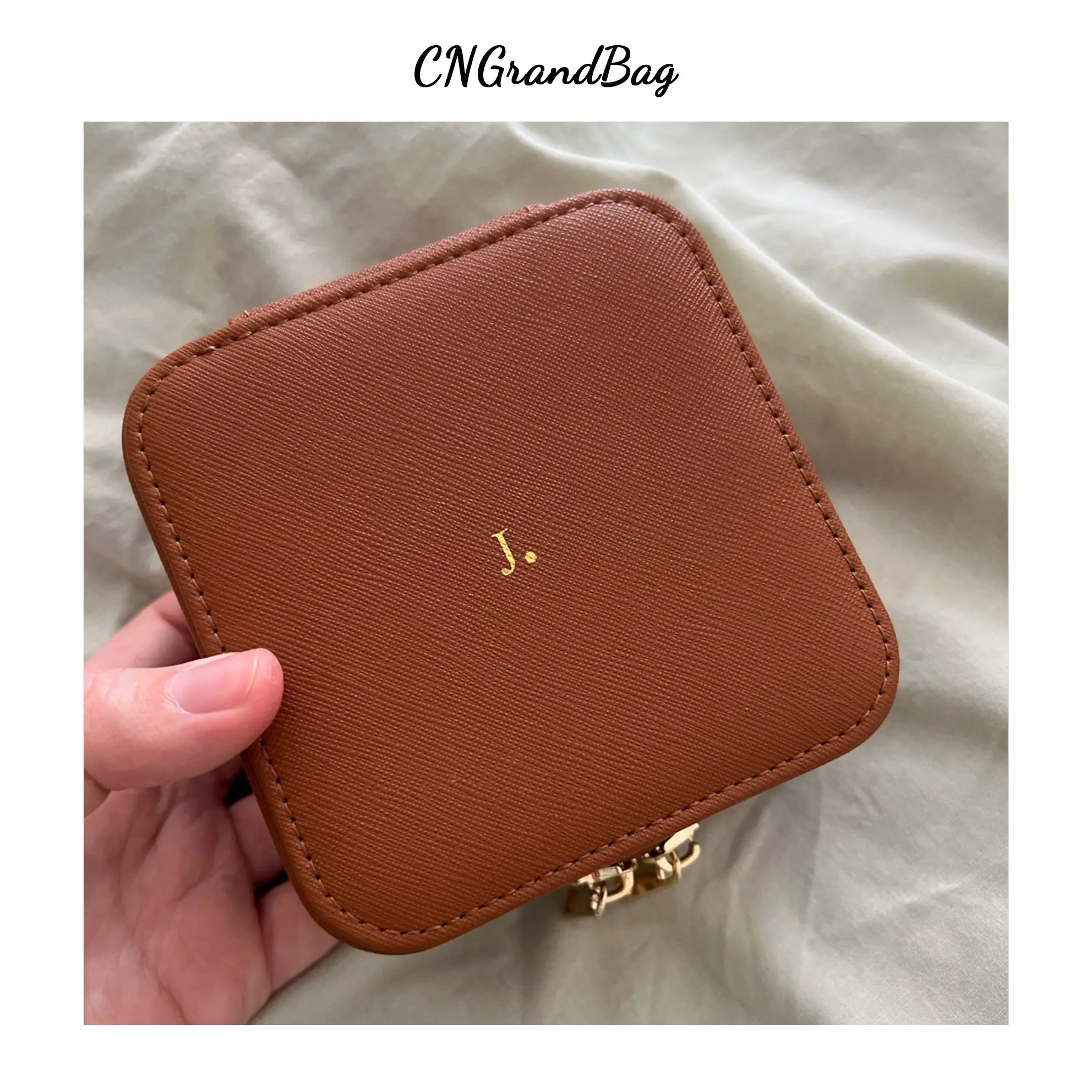 Customized Korean Style Girl Jewelry Box Portable Genuine Leather Earrings Ring Case Multi-function Jewelry Storage Box