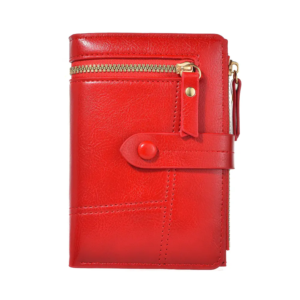New Purse Ladies Europe And America High Quality PU Leather Short Folding Purse Vertical Double Zipper Fashion Women's Wallet