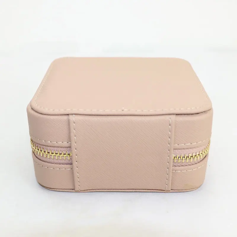 Customized Korean Style Girl Jewelry Box Portable Genuine Leather Earrings Ring Case Multi-function Jewelry Storage Box