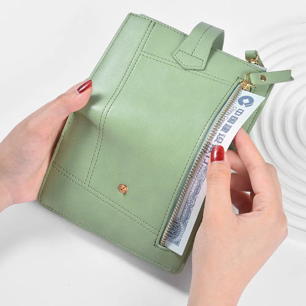New Purse Ladies Europe And America High Quality PU Leather Short Folding Purse Vertical Double Zipper Fashion Women's Wallet