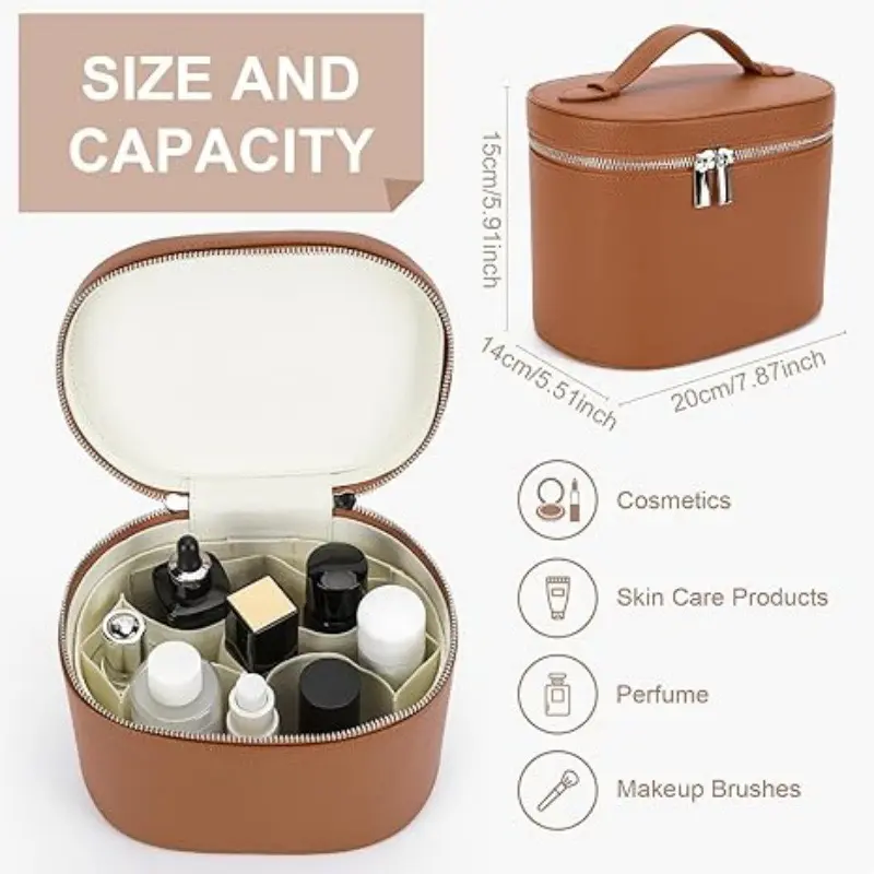 Custom Name New Hot Pebble Leather Removable Separate Washing Bag Travel Portable Storage Bag Cosmetic Bag