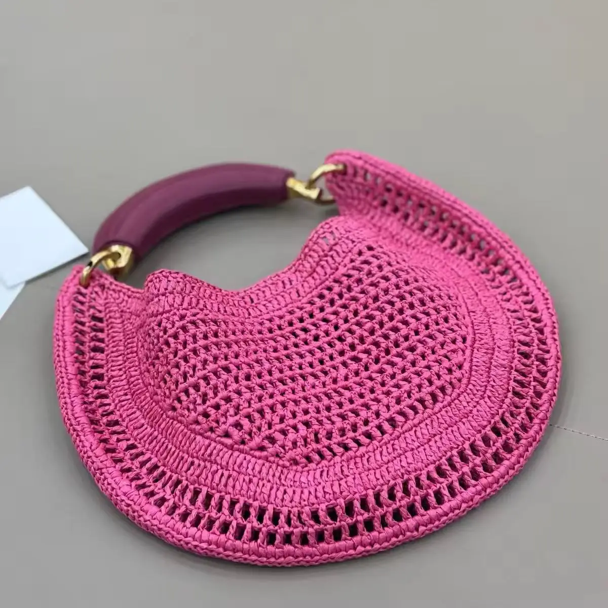 2025 New Summer Banana Woven Handbag Fashion Beach Vacation Armpit Bag Womens Eco Friendly Straw Shoulder Purse