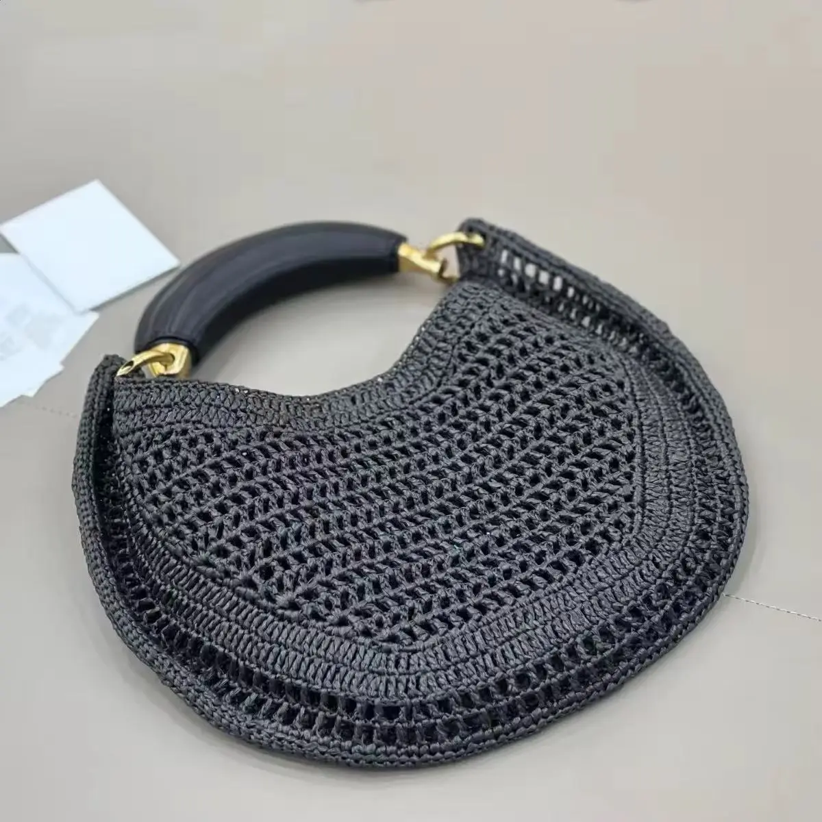 2025 New Summer Banana Woven Handbag Fashion Beach Vacation Armpit Bag Womens Eco Friendly Straw Shoulder Purse