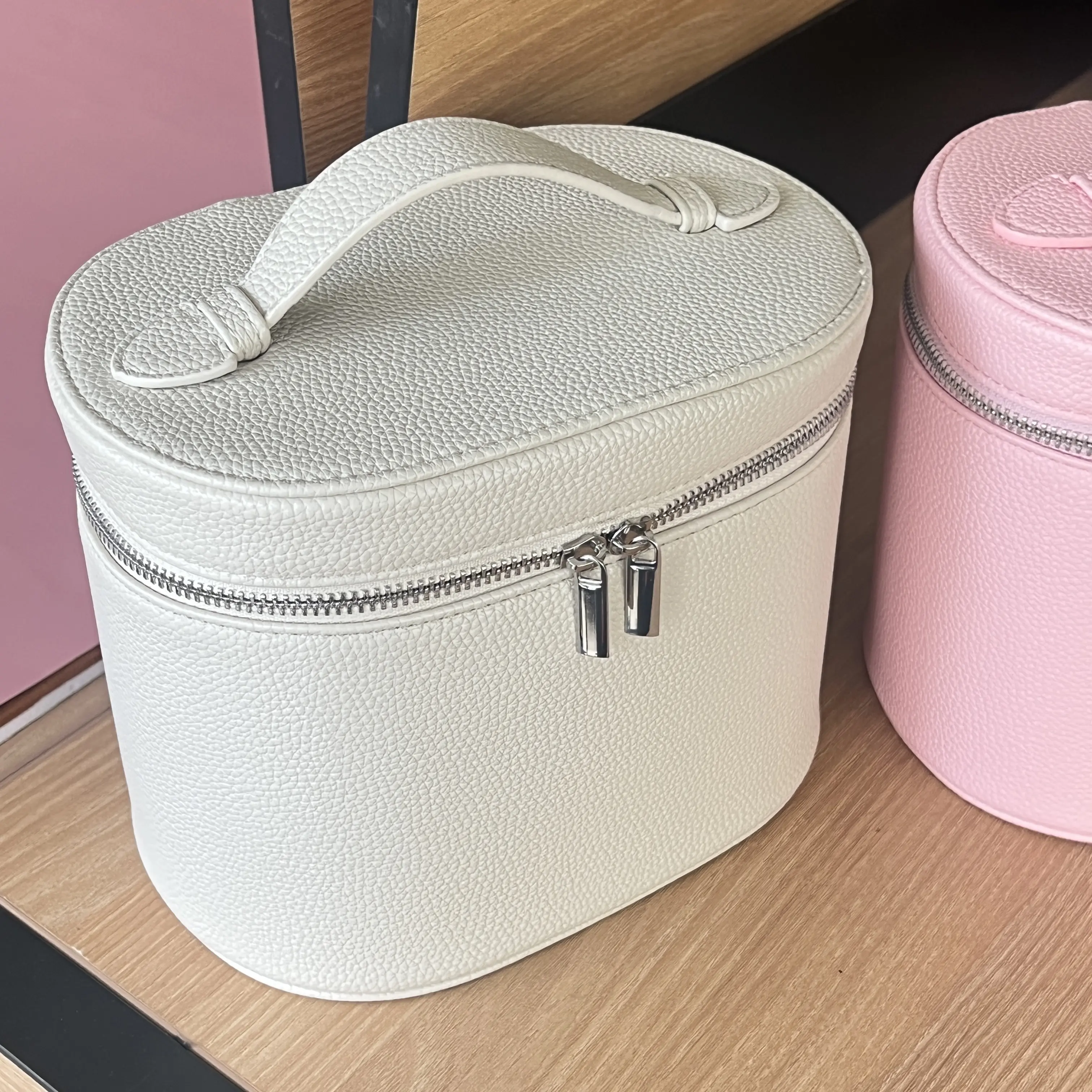 Custom Name New Hot Pebble Leather Removable Separate Washing Bag Travel Portable Storage Bag Cosmetic Bag