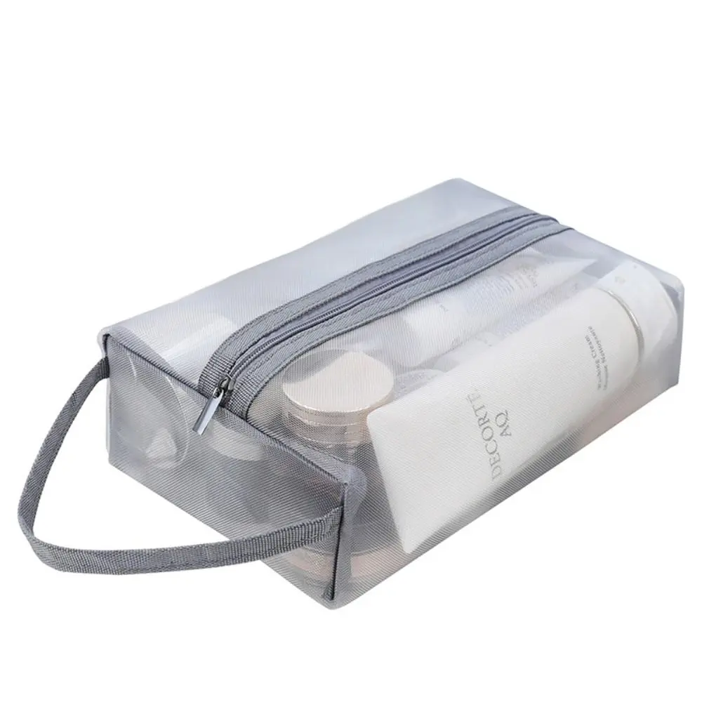 Mesh Toiletry Bag Travel Wash Bag Large Capacity Zipper Makeup Bag Skin Care Storage Bag Women Cosmetic Bag Korean Storage Bag