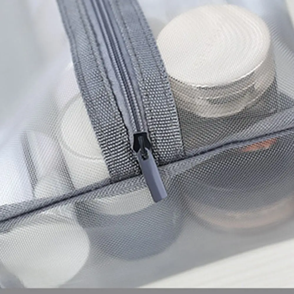 Mesh Toiletry Bag Travel Wash Bag Large Capacity Zipper Makeup Bag Skin Care Storage Bag Women Cosmetic Bag Korean Storage Bag