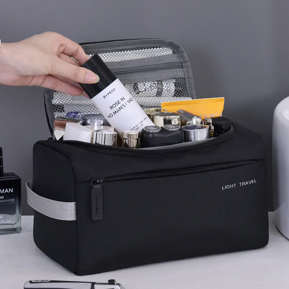 3 in1 Travel Light Wash Bag for Men Oxford Toiletry Organizer Dopp Kit Water-resistant Shaving Bag Cosmetic Bag Makeup Organizer