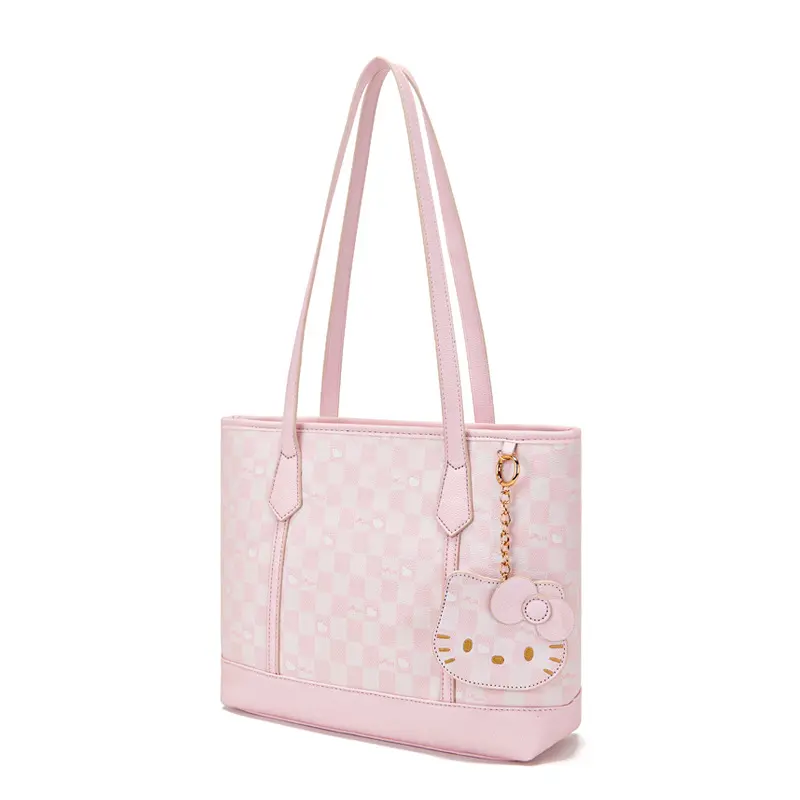 Printed Tote Bag Cute Girl Pink Large Capacity Women'S Handbag Commuter Pu Shoulder Bag