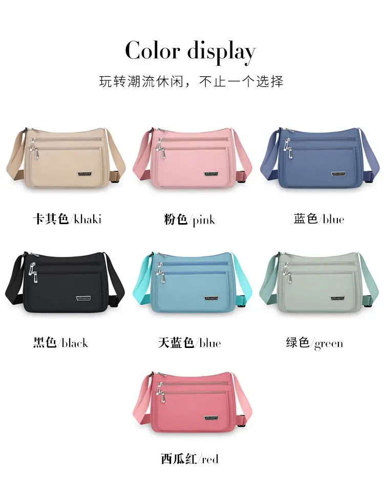 Fashion Multi-Layer Hot Sale Of The Season Women's Crossbody Bag Lightweight Waterproof Nylon Bag for Work Single Shoulder Bag