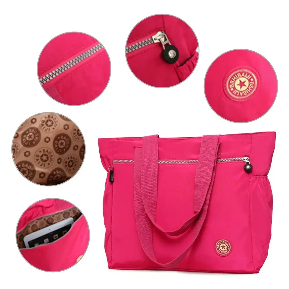 Super Big Bag ! Solid Color Women Tote Bag Fashion Large Capacity Handbag Shoulder Bag Nylon Ladies Purse Pouch Shopping Bag