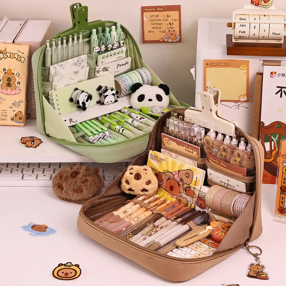 12 Layer Pencil Case Large Capacity Student Minimalist Pencil Bag Stationery Bag Pen Case Zipper Pencil Pouch School Supplies