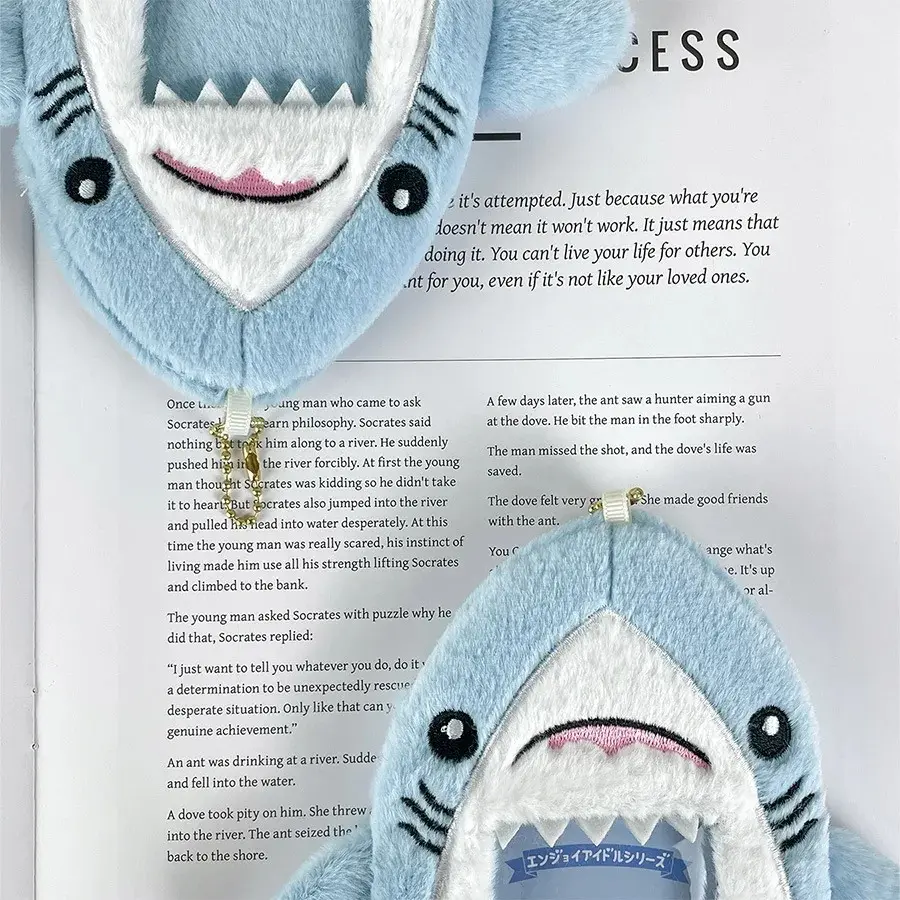 Shark plush card sleeve photo storage star small card decoration creative doll identity card collection packaging couple gifts