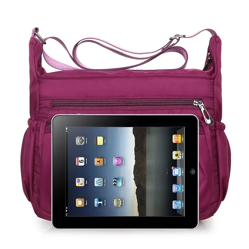 Large Capacity Waterproof Nylon Shoulder Bag Multi-Pocket Crossbody Bag Female Bag Shopping Travel Lady Handbag Leisure Purse